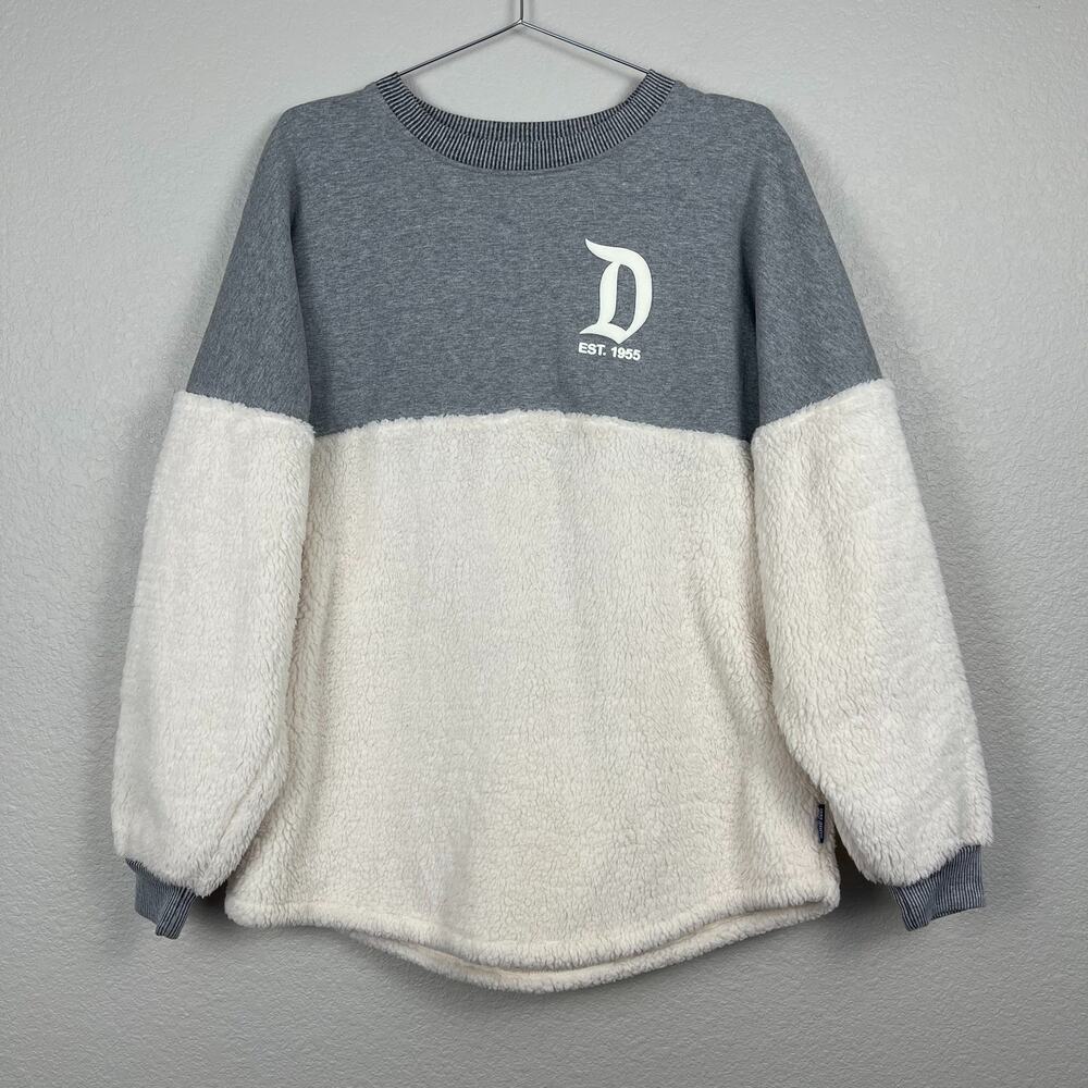 Disneyland Resort Sherpa Spirit Jersey Unisex Medium White Gray Puffy Print‎ - Picture 3 of 11